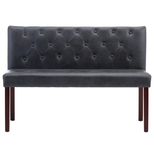 Banc 120 Cm Gris Similicuir Daim