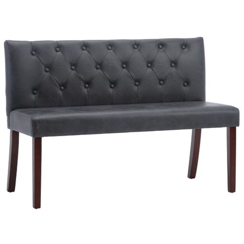Banc 120 Cm Gris Similicuir Daim