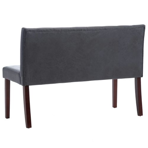 Banc 120 Cm Gris Similicuir Daim