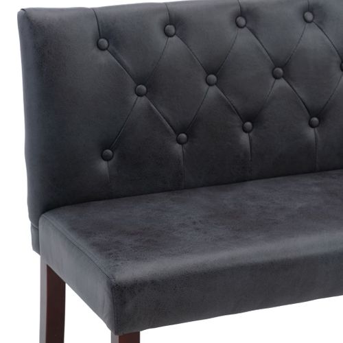 Banc 120 Cm Gris Similicuir Daim