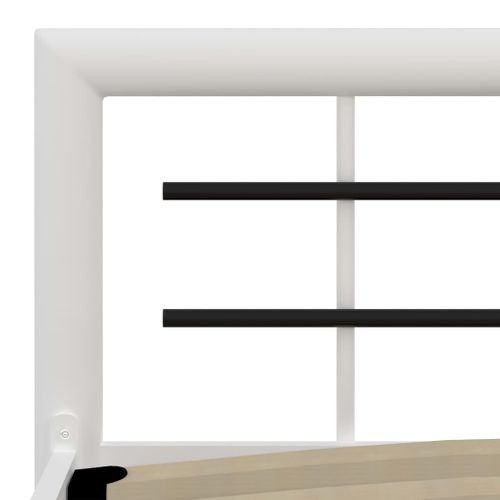 Cadre De Lit Sans Matelas Blanc Et Noir Métal 120x200 Cm