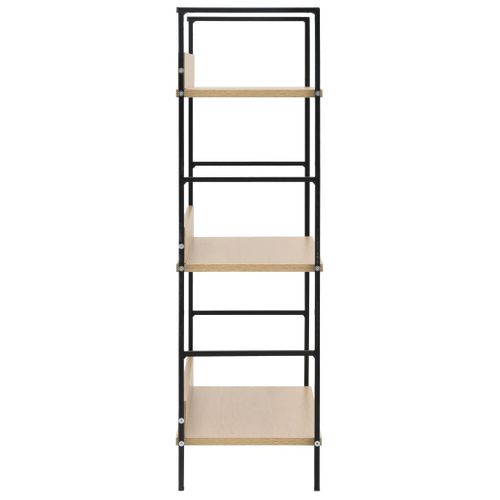 Étagère à Livres à 3 Niveaux, 1 Pièce, En Bois Contreplaqué De Chêne, Étagère De Rangement