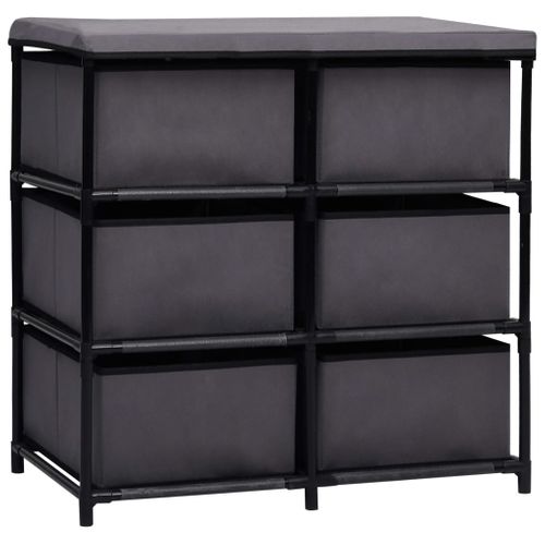 Armoire De Rangement à 6 Tiroirs 55x29x55 Cm Gris Acier