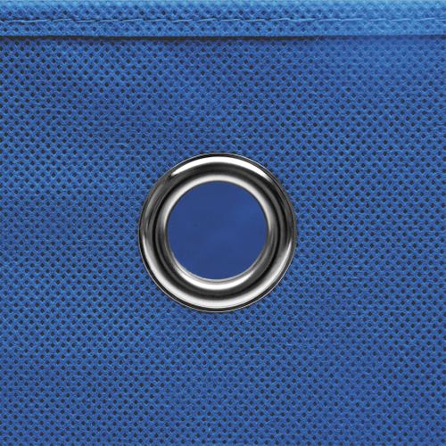 Boîtes De Rangement Avec Couvercle 4 Pièces Bleu 32x32x32 Cm Tissu
