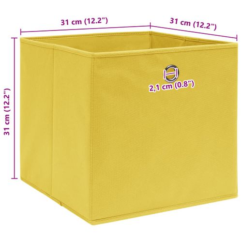 Boîtes De Rangement 4 Pièces Jaune 32x32x32 Cm Tissu