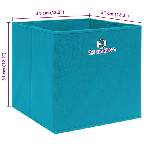 Lot De 4 Boîtes De Rangement Pliables Bleu Bébé 32x32x32 Cm Tissu Non Tissé Organisateurss