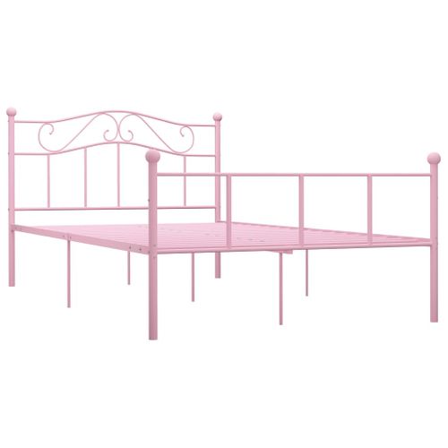 Cadre De Lit Sans Matelas Rose Métal 120x200 Cm