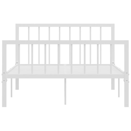 Cadre De Lit Sans Matelas Blanc Métal 120x200 Cm