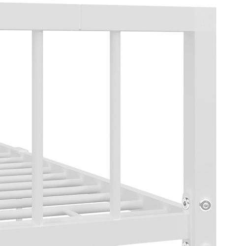 Cadre De Lit Sans Matelas Blanc Métal 120x200 Cm