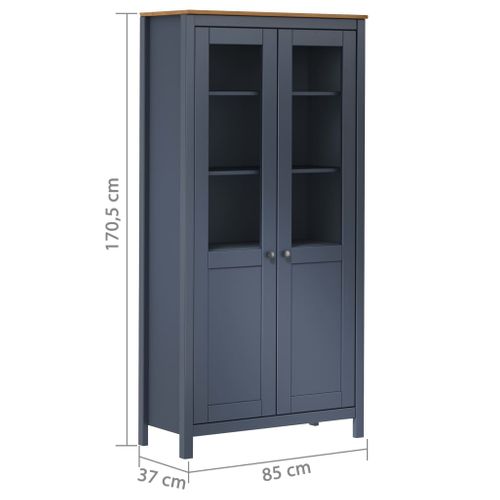 Buffet Hill Gris 85x37x170,5 Cm Bois De Pin Solide