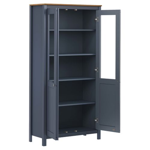 Buffet Hill Gris 85x37x170,5 Cm Bois De Pin Solide