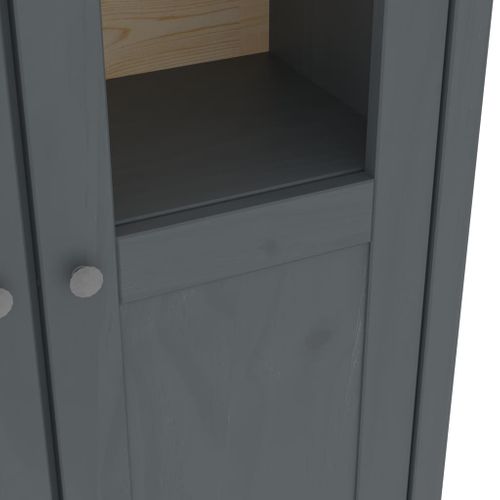 Buffet Hill Gris 85x37x170,5 Cm Bois De Pin Solide