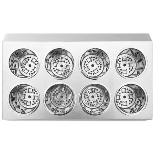 Porte-couverts 8 Grilles Rectangulaire Acier Inoxydable