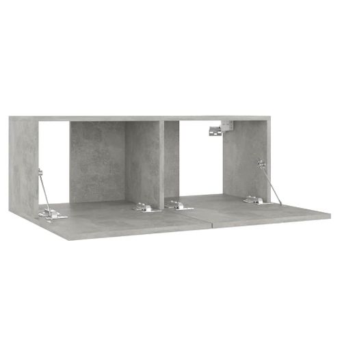 Meuble TV Gris Béton 80x30x30 Cm Aggloméré