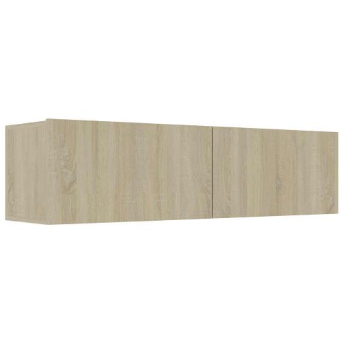 Table De Chevet Flottante Chêne Fumé 40x31x27cm Bois Contreplaqué