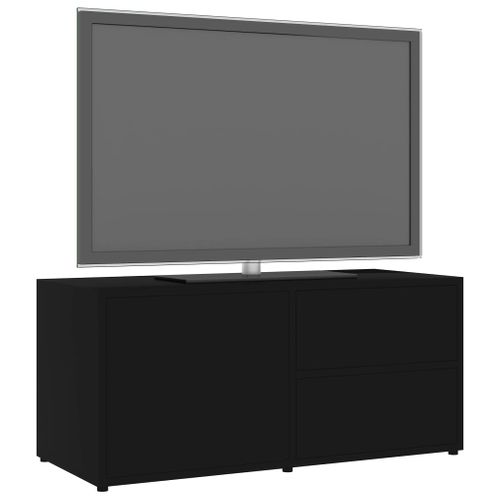 Meuble TV Noir 80x34x36 Cm Bois Contreplaqué