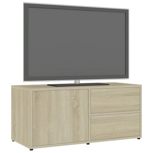Meuble TV Chêne Sonoma 80x34x36 Cm Bois Contreplaqué