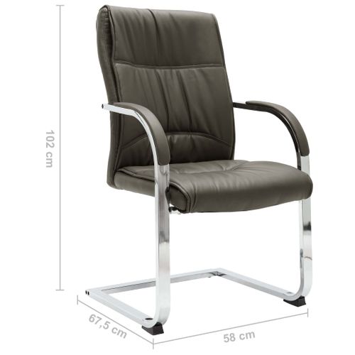 Chaise De Bureau Cantilever Gris Simili