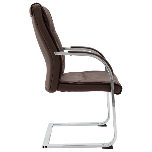 Chaise De Bureau Cantilever Marron Simili