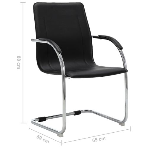Chaise De Bureau Cantilever Noir Simili