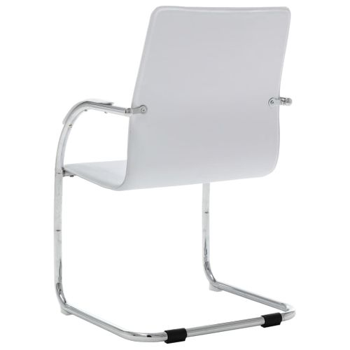 Chaise De Bureau Cantilever Blanc Simili