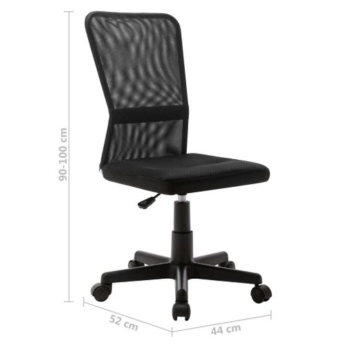Chaise De Bureau Avec Dossier En Maille Respirant et Support Lombaire Ajustable Noire
