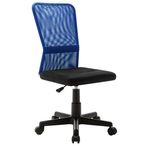 Chaise De Bureau Noir Et Bleu 44x52x100 Cm Tissu En Maille