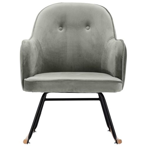 Chaise à Bascule Gris Velours