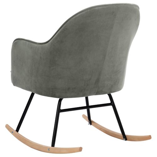 Chaise à Bascule Gris Velours