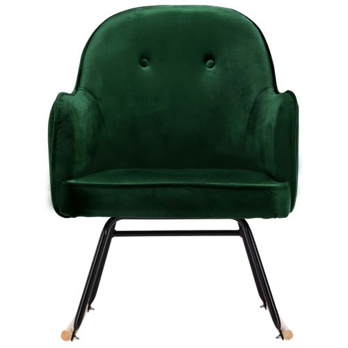 Chaise à Bascule Vert Foncé Velours