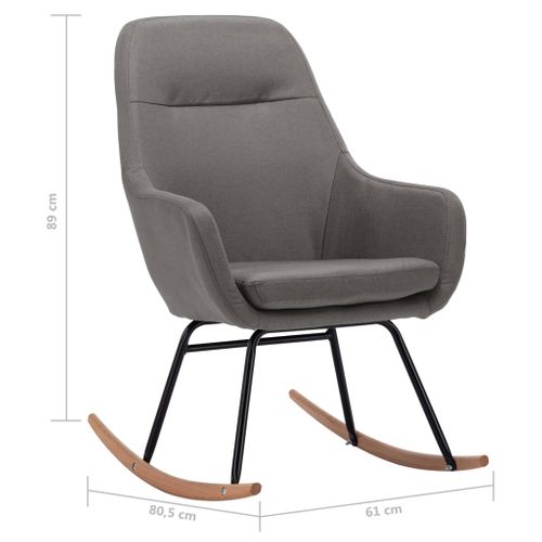 Chaise à Bascule Gris Clair Tissu