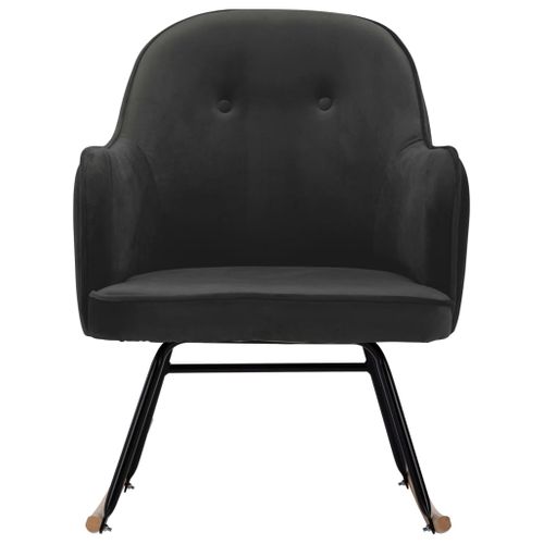 Chaise à Bascule Gris Foncé Velours