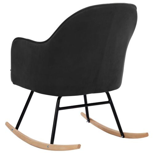 Chaise à Bascule Gris Foncé Velours