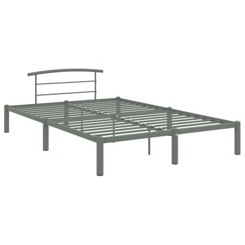 Cadre De Lit Sans Matelas Gris Métal 120x200 Cm