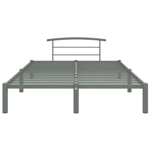 Cadre De Lit Sans Matelas Gris Métal 120x200 Cm