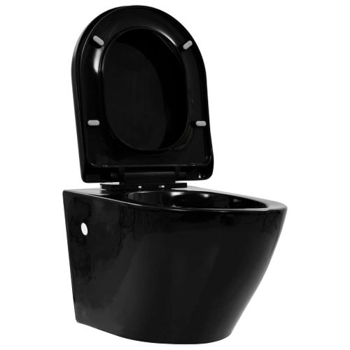 Toilette Suspendue Avec Réservoir Caché Céramique Noire