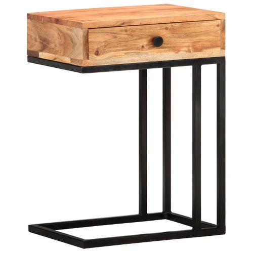 Table D'appoint En Forme D'u 45x30x61 Cm Bois D'acacia Massif