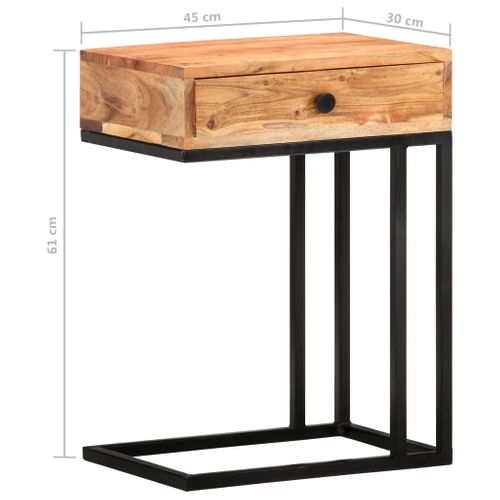 Table D'appoint En Forme D'u 45x30x61 Cm Bois D'acacia Massif