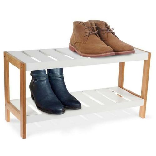 Étagère à Chaussures Avec 2 Niveaux 70x26x36 Cm