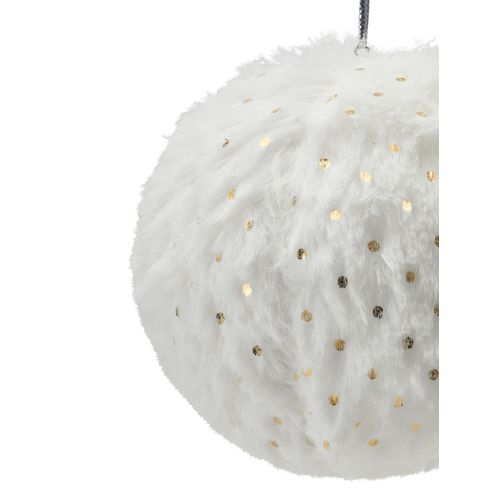 Ornement pailleté D.8 cm SIBERIE Gris / Blanc