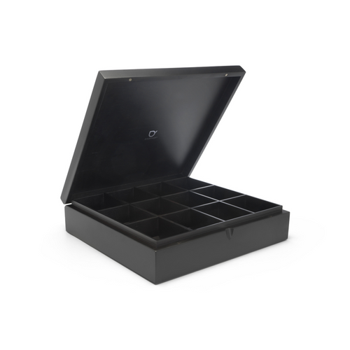 Universal - Coffret à Thé Noir 12 Compartiments Avec Fenêtre