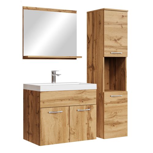 Meuble De Salle De Bain Montreal 60 Cm Lavabo Chene Armoire De Rangement Meuble Lavabo Evier