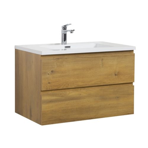 Meuble Vasque Angela 80 Cm Avec Lavabo - Chêne
