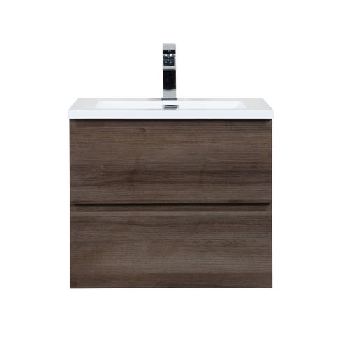 Meuble De Salle De Bain Angela 60 Cm Lavabo Chene Marron – Armoire De Rangement Meuble Lavabo