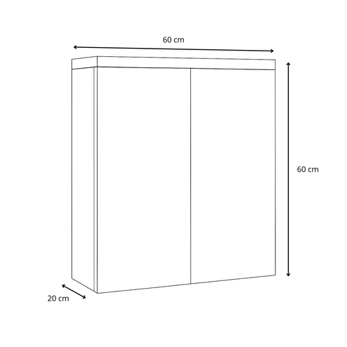 Meuble à Miroir Toledo 60 X 60 Cm Beton Gris Miroir Armoire Miroir Salle De Bains Verre Armoire