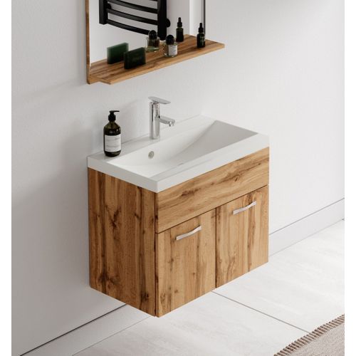 Meuble Vasque Montreal 60 Cm Avec Lavabo - Chêne