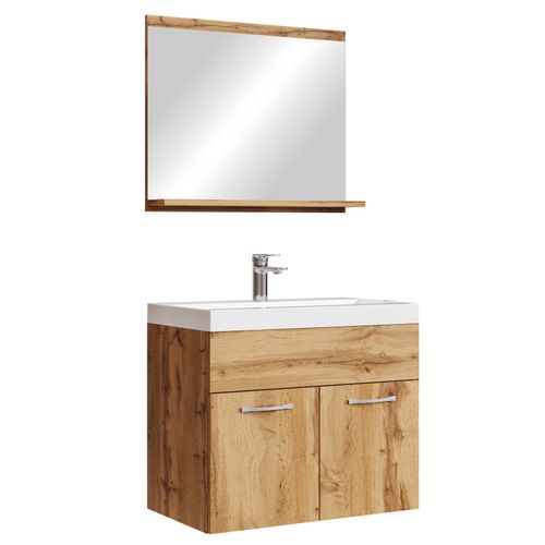 Meuble Vasque Montreal 60 Cm Avec Lavabo - Chêne