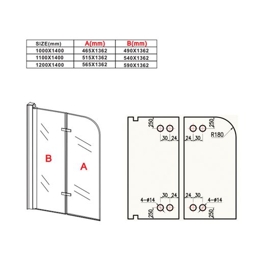 Paroi Baignoire Austin 100 X 140 Cm Chrome   Verre Transparent