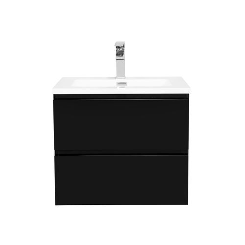 Meuble De Salle De Bain Angela 60 Cm Noir Mat – Armoire De Rangement Meuble Lavabo