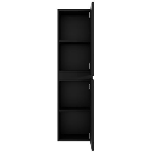 Armoire De Rangement De Angela 150 Cm    Noir Mat   Meuble Rangement